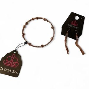 Paparazzi Copper Bracelet and Earring Set